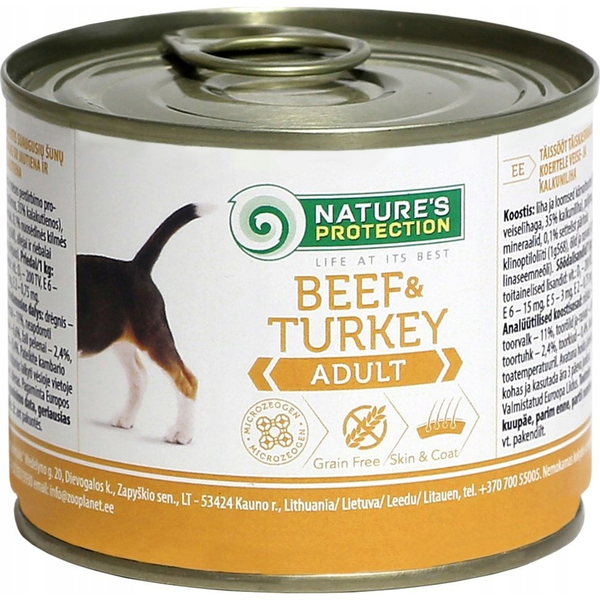 Nature’s Protection NATURES PROTECTION PIES PUSZKA 200g WOŁOWINA INDYK