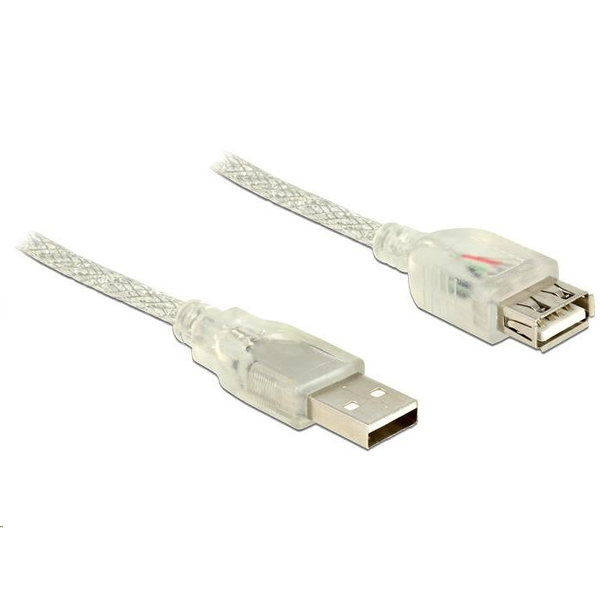 Delock 83884 USB 2.0 Type-A male > USB 2.0 Type-A female 3m áttetsző (83884)