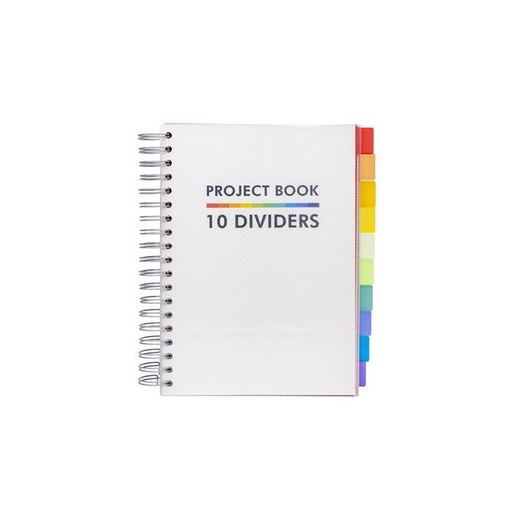 Pukka Pad Project Book 200 lapos B5 vonalas spirálfüzet - Fehér (9603-PB)