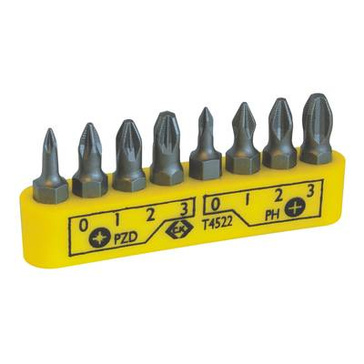 C.K. T4522 Csavarhúzó bit készlet 8 részes PH 0 1 2 3 und PZD 0 1 2 3 (T4522)