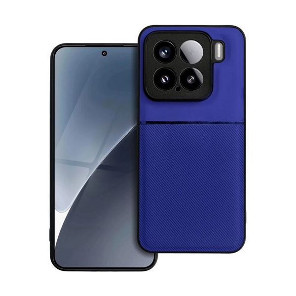 Szilikon telefonvédő (ütésállóság, mágneses, bőr hatású hátlap, csíkos) SÖTÉTKÉK Xiaomi 15 "Gigapack csomagolás" (GP-167792)