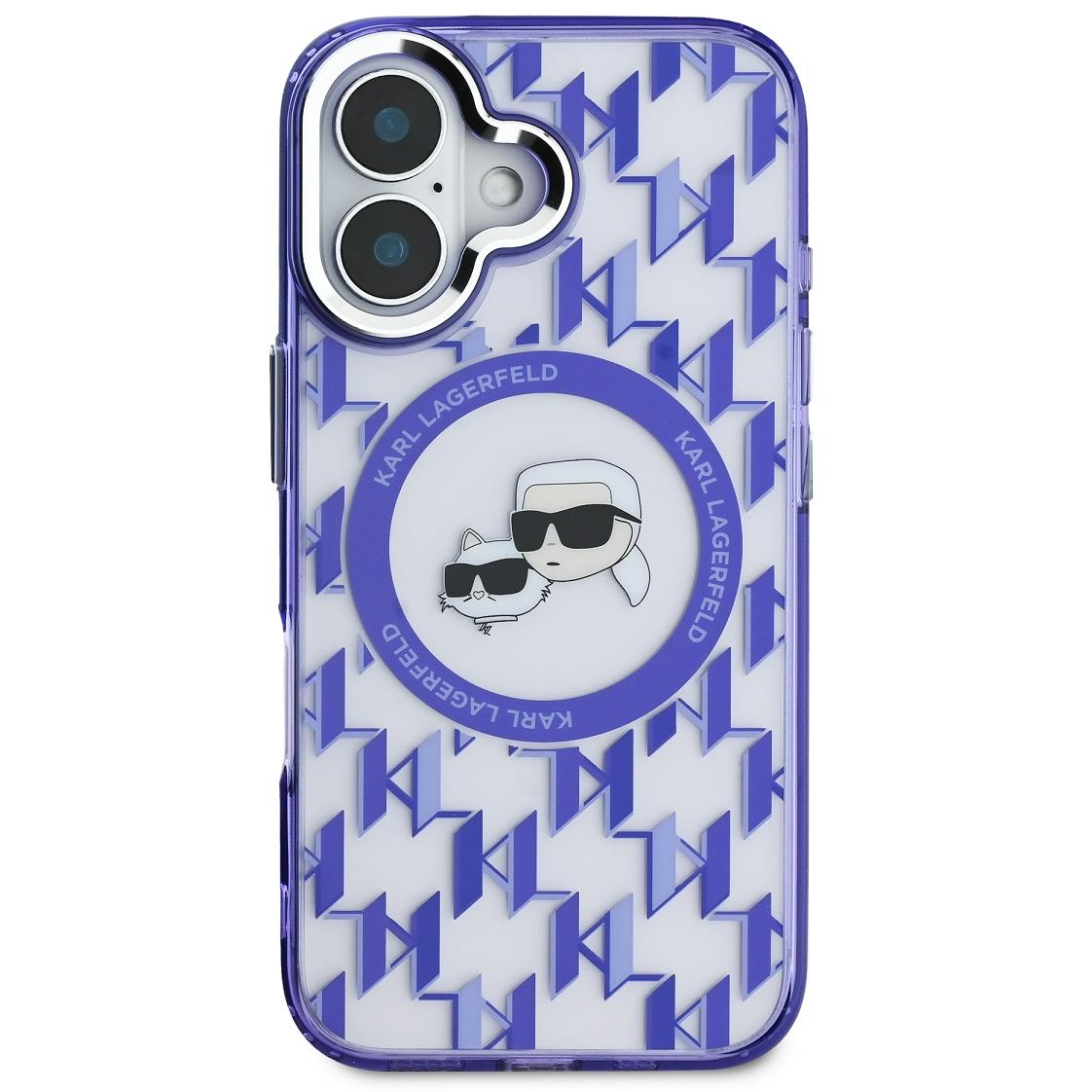 Karl Lagerfeld IML Monogram K&CH Heads MagSafe iPhone 16 Purple tok (KLHMP16SHMCKMHU)