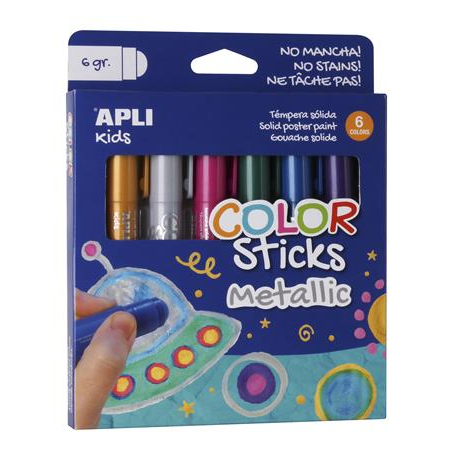 Apli Kids 6 darabos toll alakú tempera stift készlet - Metál színek (14405)