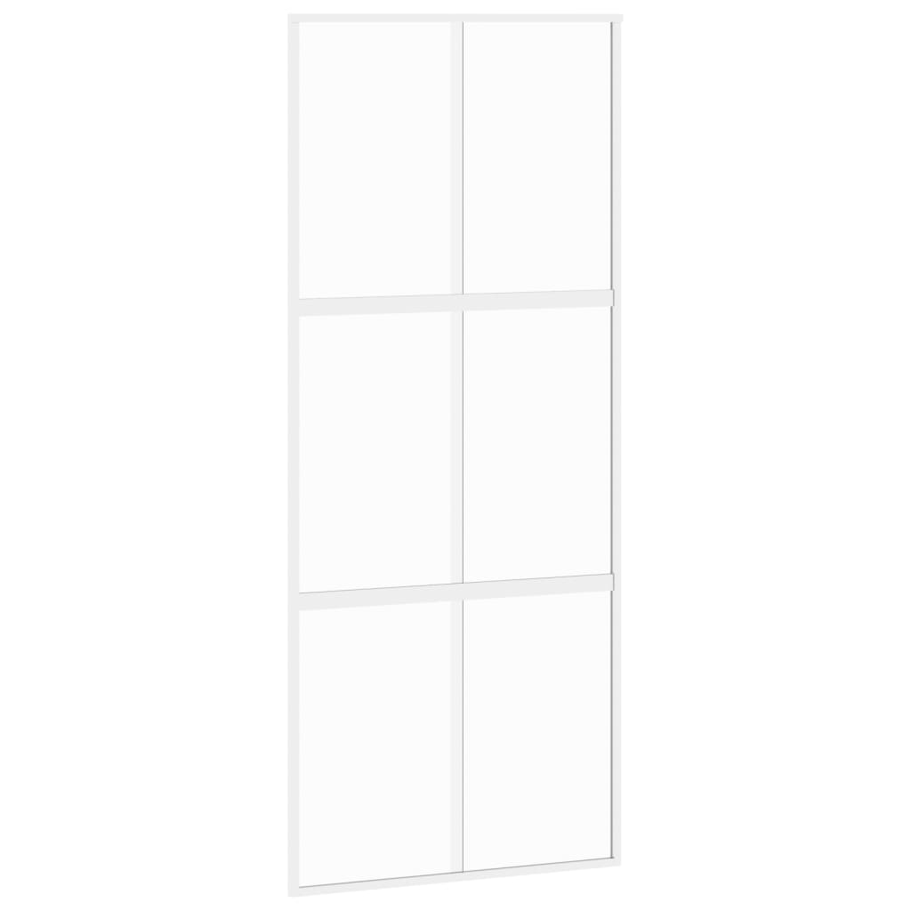 fehér edzett üveg és alumínium tolóajtó 90 x 205 cm (155217)