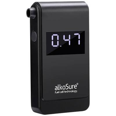 alkoSure Alkoholteszter Fekete (matt) 0.00 - 4.00 ‰ Kijelzővel, Különböző mértékegységek megjeleníthetők (F22)
