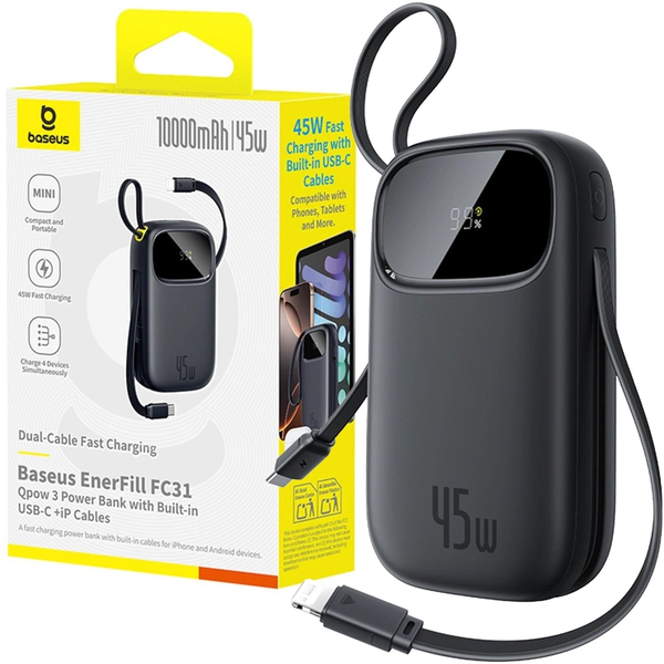 Baterie externă Baseus EnerFill FC31 10000 mAh 45 W, negru