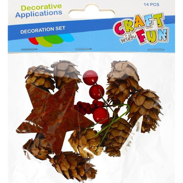  Craft with Fun OZDOBA DEK NATURA SZYSZKA AKC 14SZT CF PBH