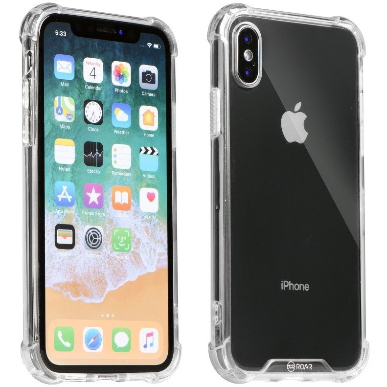 Apple iPhone 15, Szilikon védőkeret, akril hátlap, közepesen ütésálló, Armor Jelly Case, Roar, átlátszó (139673)