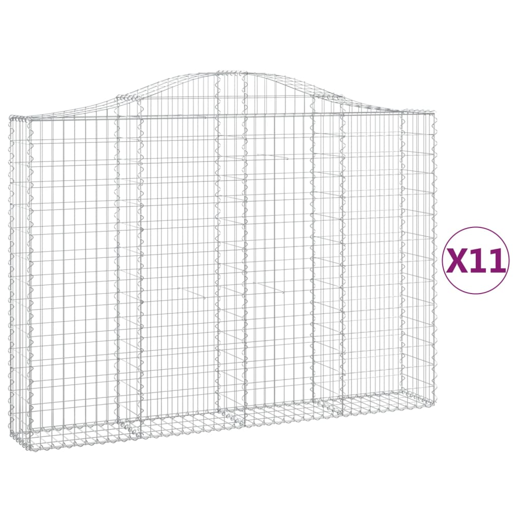11 db íves horganyzott vas gabion kosár 200x30x140/160 cm (3145481)