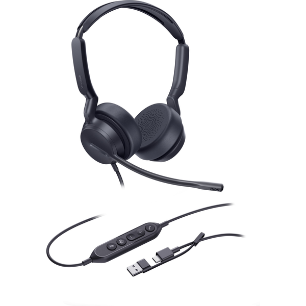 Yealink UH42 Dual Teams USB-C/A Ledningsført Opkald/musik USB Type-C / USB Type-A Sort