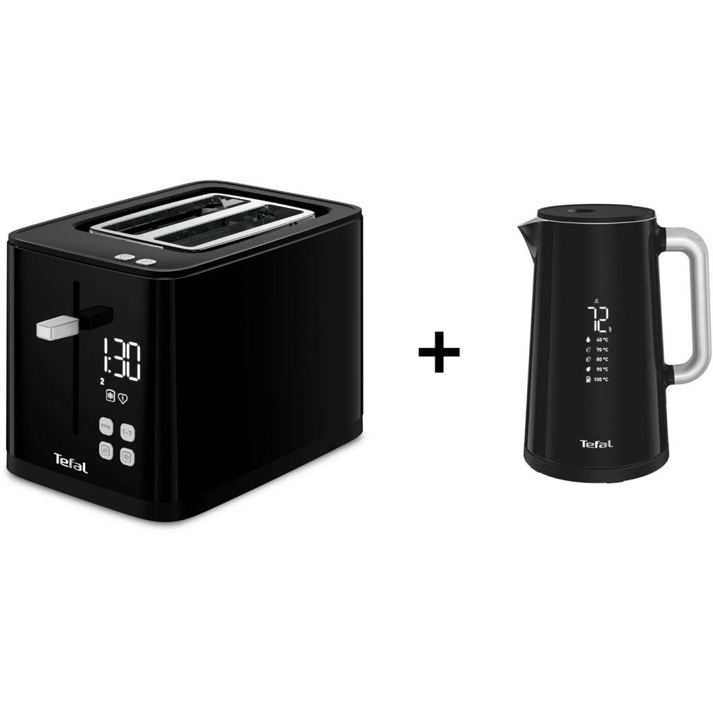 Tefal TT640810 Digital Display kenyérpirító + Tefal KO851830 Digital Display vízforraló fekete (TEFRK937Bun) (TEFRK937Bun)
