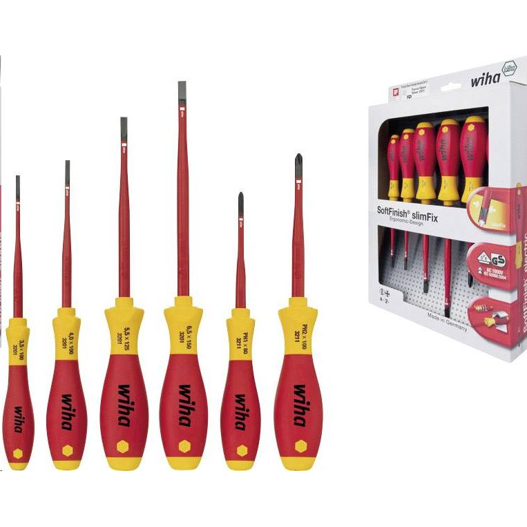 Wiha 35389 csavarhúzó készlet, 6 részes, szigetelt, lapos/PH slimFix (35389)