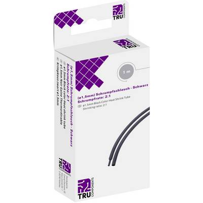 TRU COMPONENTS T1904CA026 Zsugorcső ragasztó nélkül Fekete 1.50 mm Zsugorodási arány:2:1 1 m (T1904CA026)