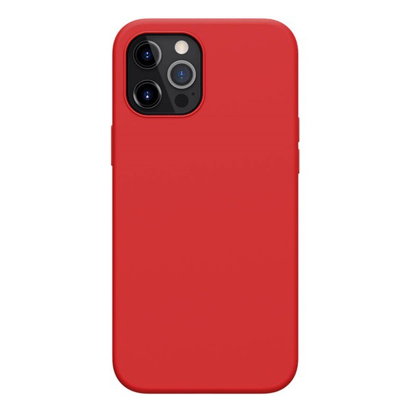 NILLKIN FLEX PURE PRO szilikon telefonvédő (mágneses, ultravékony, környezetbarát,mikrofiber plüss belső, matt) PIROS [Apple iPhone 12 Pro Max]