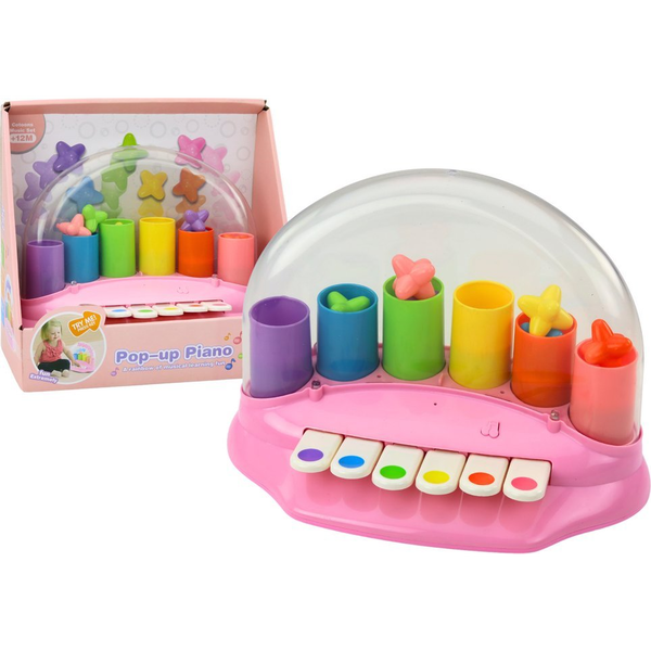 Interaktív Zongora - Pop-Up Sztárokkal, Csilagokkal, Rózsaszín