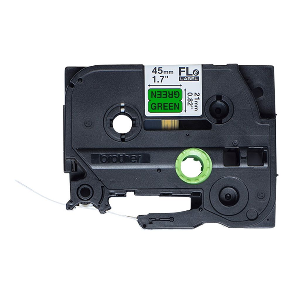 Brother Labels FLE7511 - 72 pcs. - 21 mm x 45 mm - Black on Green (FLE7511)