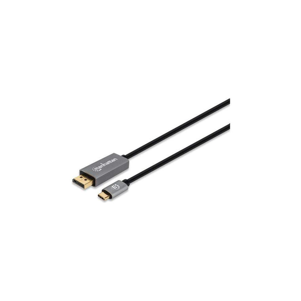 Manhattan 354851 videokabel adapter 3 m USB Type-C DisplayPort Sort, Sølv