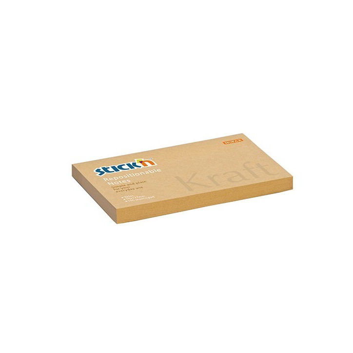 StickN KraftNotes 76x127mm Öntapadós jegyzettömb - Natúr (100 lap / tömb) (21640)