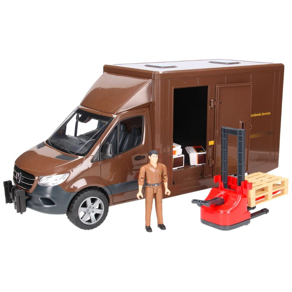 Bruder Mercedes-Benz Sprinter autó UPS sofőrrel - Barna (BR-02678)