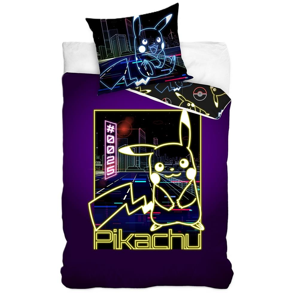 Kaptan Pokémon Pikachu Neon Show - világító ágynemű (016348-020)