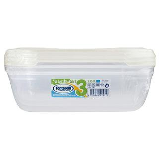 Tontarelli Nuvola Ételtároló doboz szett, 3× 1,15 l, fehér (8005989247905)