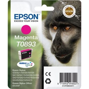 Epson Monkey T0893 blækpatron 1 stk Original Magenta