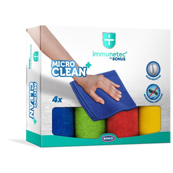 Bonus MicroCLEAN Plus Immunetec mikroszálas törlőkendő 4db (B785) (B785)