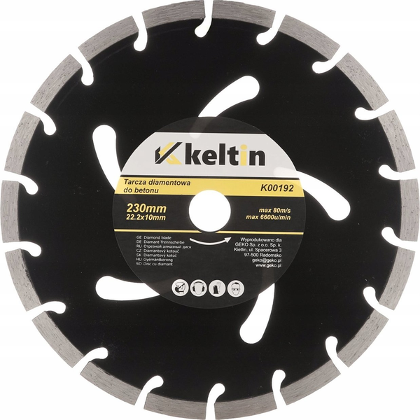  KELTIN Tarcza diamentowa do betonu 230x22,2x10mm Czarna KELTIN (25)