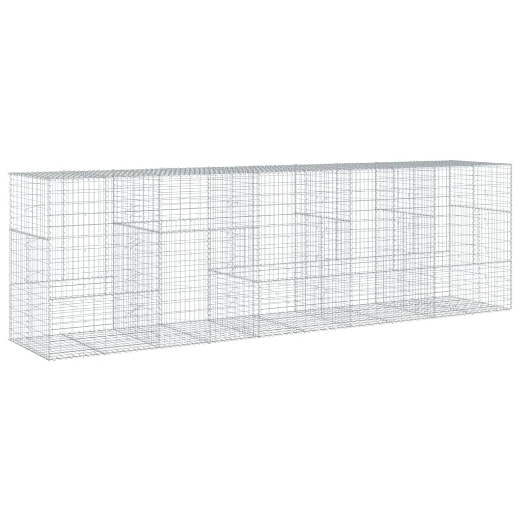 horganyzott vas gabion kosár fedéllel 500 x 100 x 150 cm (3295217)