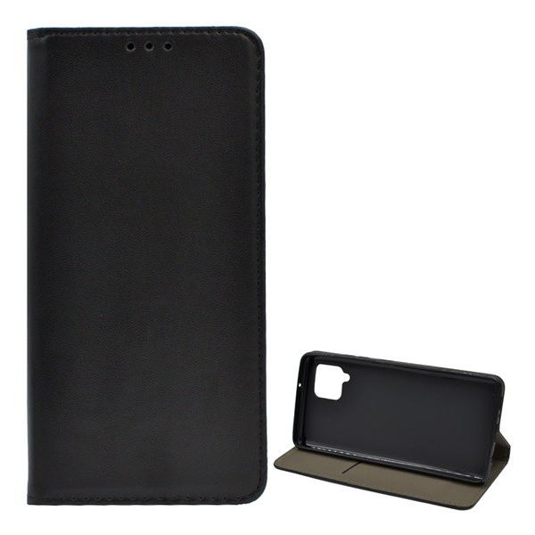 Tok álló, bőr hatású (FLIP, oldalra nyíló, asztali tartó funkció) FEKETE [Samsung Galaxy A42 5G (SM-A425F)] (5996591022307)