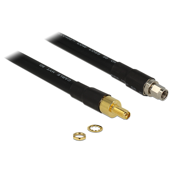 Delock RP-SMA dugó > RP-SMA Jack CFD400 LLC400 4 m alacsony veszteségű (13016) (13016)