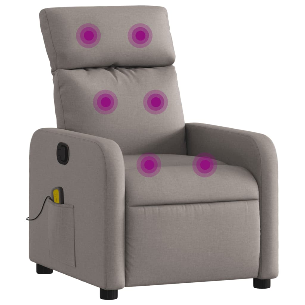 tópszínű szövet dönthető masszázsfotel (374181)