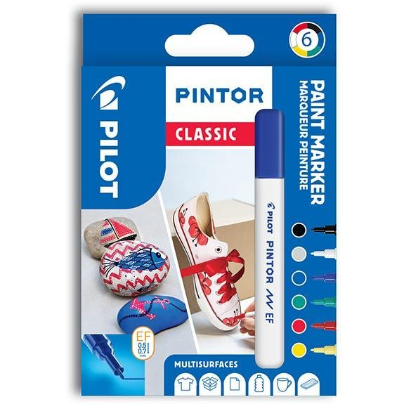 Pilot Pintor Akril marker, Extra Fine, 6 db-os szett, Classic