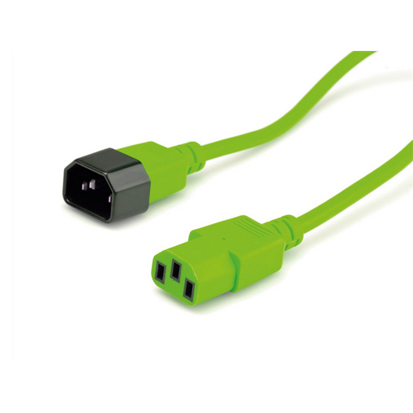 ROLINE - Захранващ кабел Монитор, C14 - C13, 1.8m, зелен - 19.08.1523-25