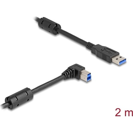 Delock USB 5 Gbps kábel A-típusú apa - B-típusú apa 90 jobbra hajlítva 2 m (81109)