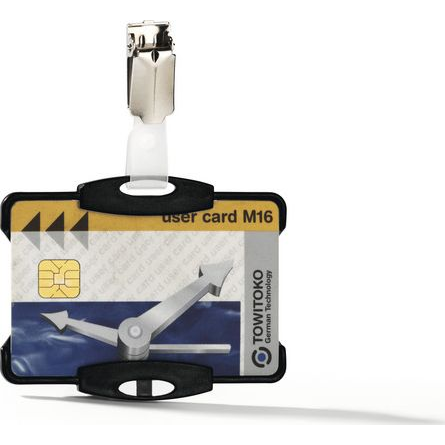 Azonosítókártya-tartó, 54x85 mm, csiptetővel, DURABLE, kék (^ 8118-06)