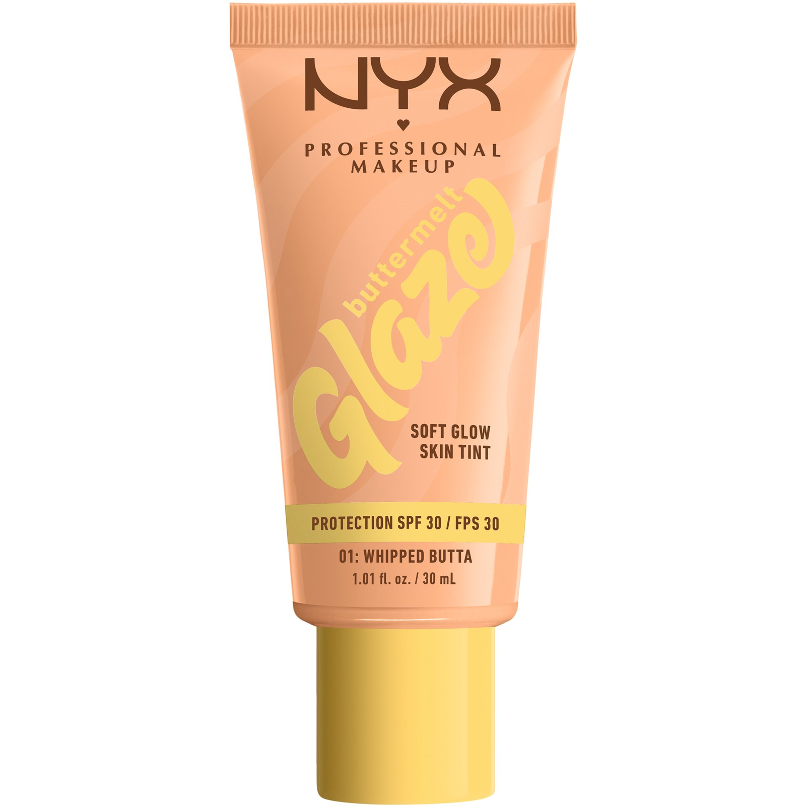 NYX PROFESSIONAL MAKEUP Buttermelt Glaze Soft Glow Skin Tint + SPF30, Whipped Butta (800897266752)