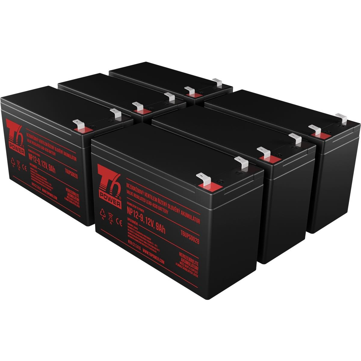 Battery set T6 Power for Fortron FSP KNIGHT RM 3K, VRLA, 12 V (T6APC0022_v87091)