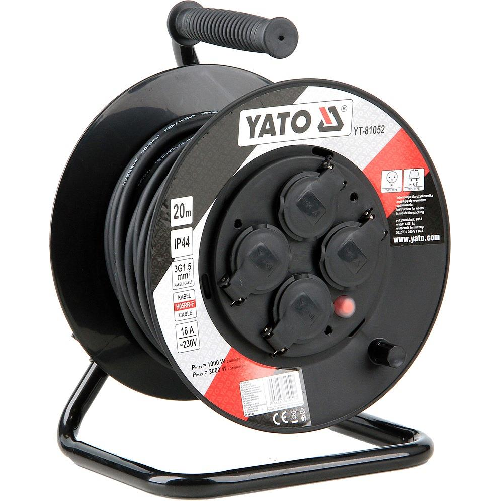 YATO dobhosszabbító kábel 4 foglalatos IP44 16A 20 m (5906083810527)