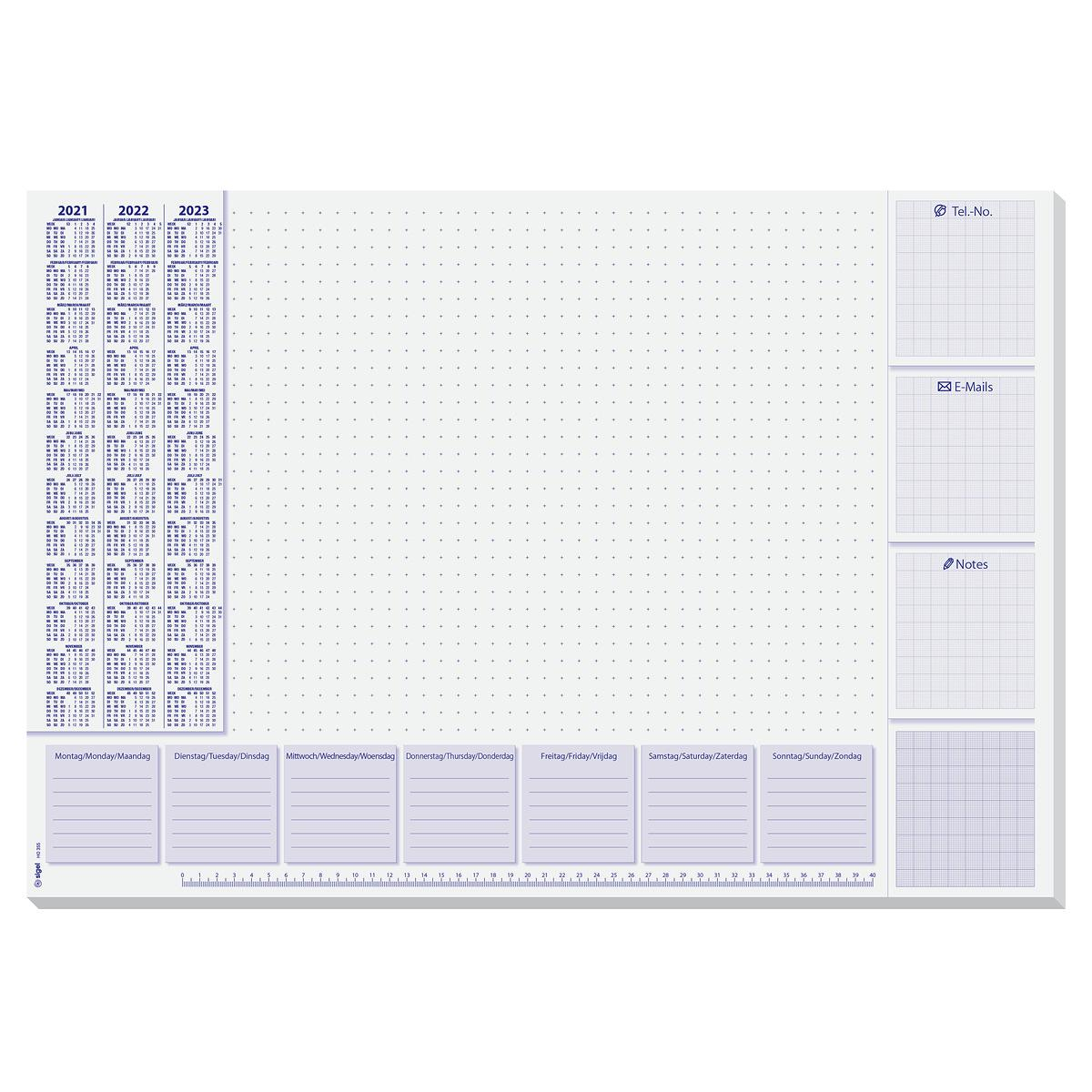 Sigel 595x410 mm Könyökalátét 3 éves és heti tervezővel (HO355)
