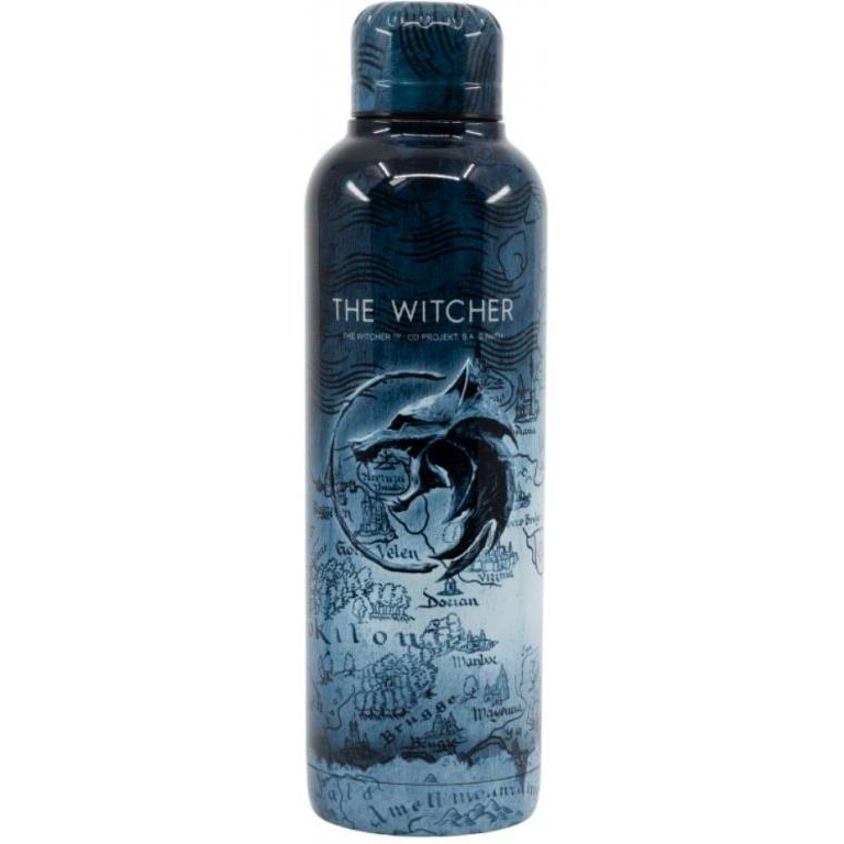 STOR Netflix The Witcher Szimbólum és Térkép kulacs, rozsdamentes acél (358165)