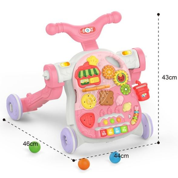 Manyuk Toys 2 az 1-ben járássegítő és foglalkoztató asztal pink (HE0815) (HE0815)