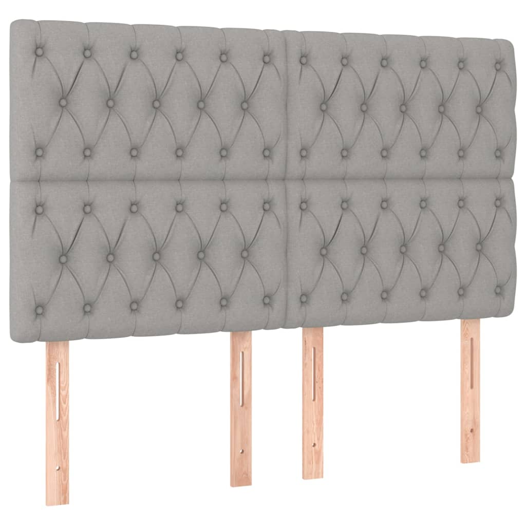 4 db világosszürke szövet fejtámla 72 x 7 x 78/88 cm (3116666)