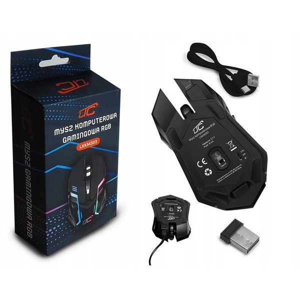 Mouse de gaming LTC LXKM303 cu iluminare RGB și 3200 DPI
