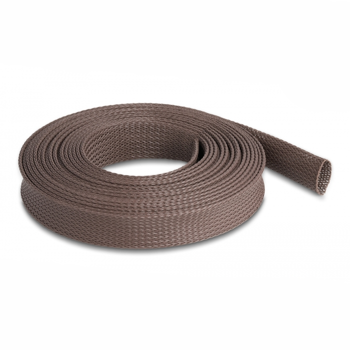 Delock rágcsálóbiztos fonott, nyújtható kábelharisnya 5m x 25mm barna (20906) (delock20906)