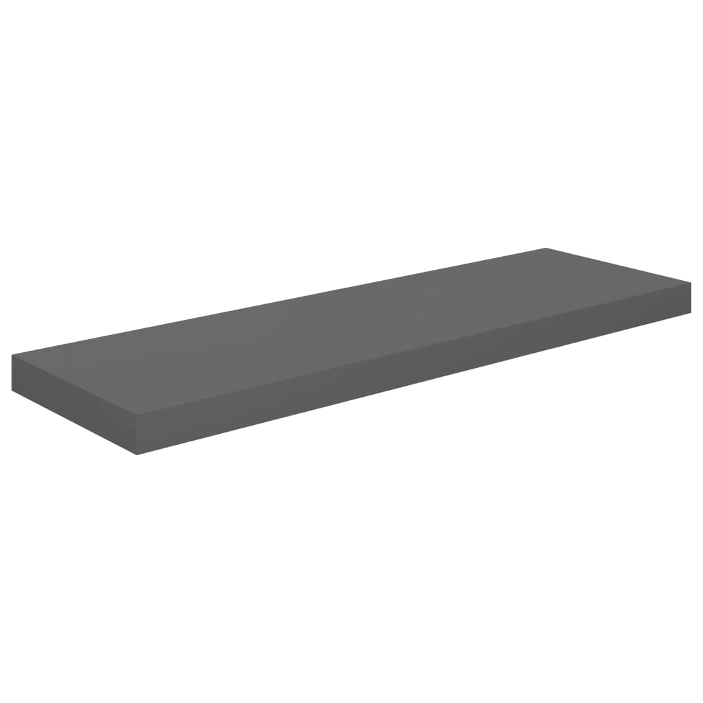 magasfényű szürke MDF fali polc 80 x 23,5 x 3,8 cm (323793)