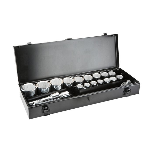 Set chei tubulare, Topex, Otel, 20 bucati, 3/4", Negru/Argintiu