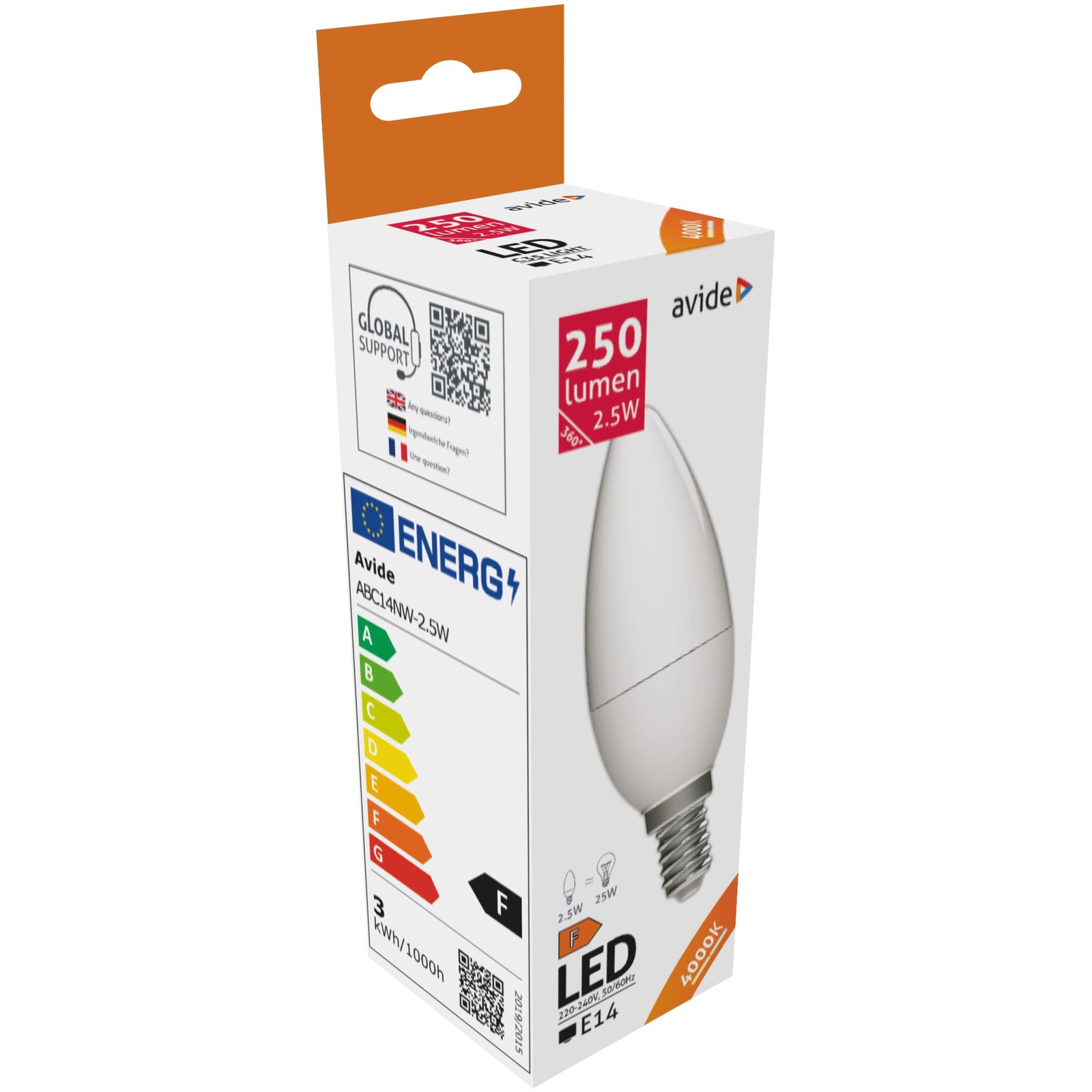Avide LED Candle 2.5W E14 NW (ABC14NW-2.5W) (ABC14NW-2.5W)