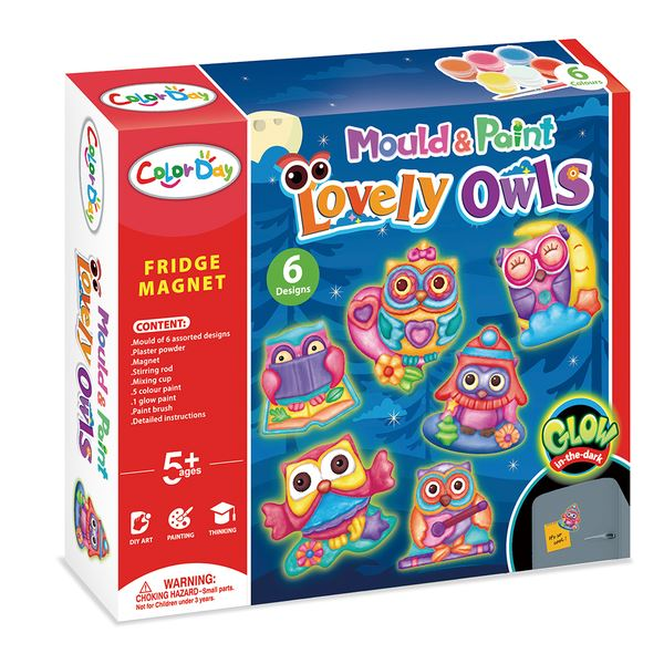 Manyuk Toys Sötétben világító hűtőmágneskészítő szett - Baglyok (8546) (8546)