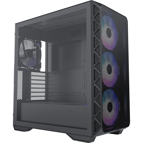 Carcasa Montech AIR 903 Max, fara sursa, Negru, mesh, tempered glass, ARGB